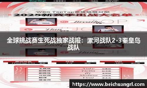 全球挑战赛生死战独家战报：漯河战队2-3秦皇岛战队